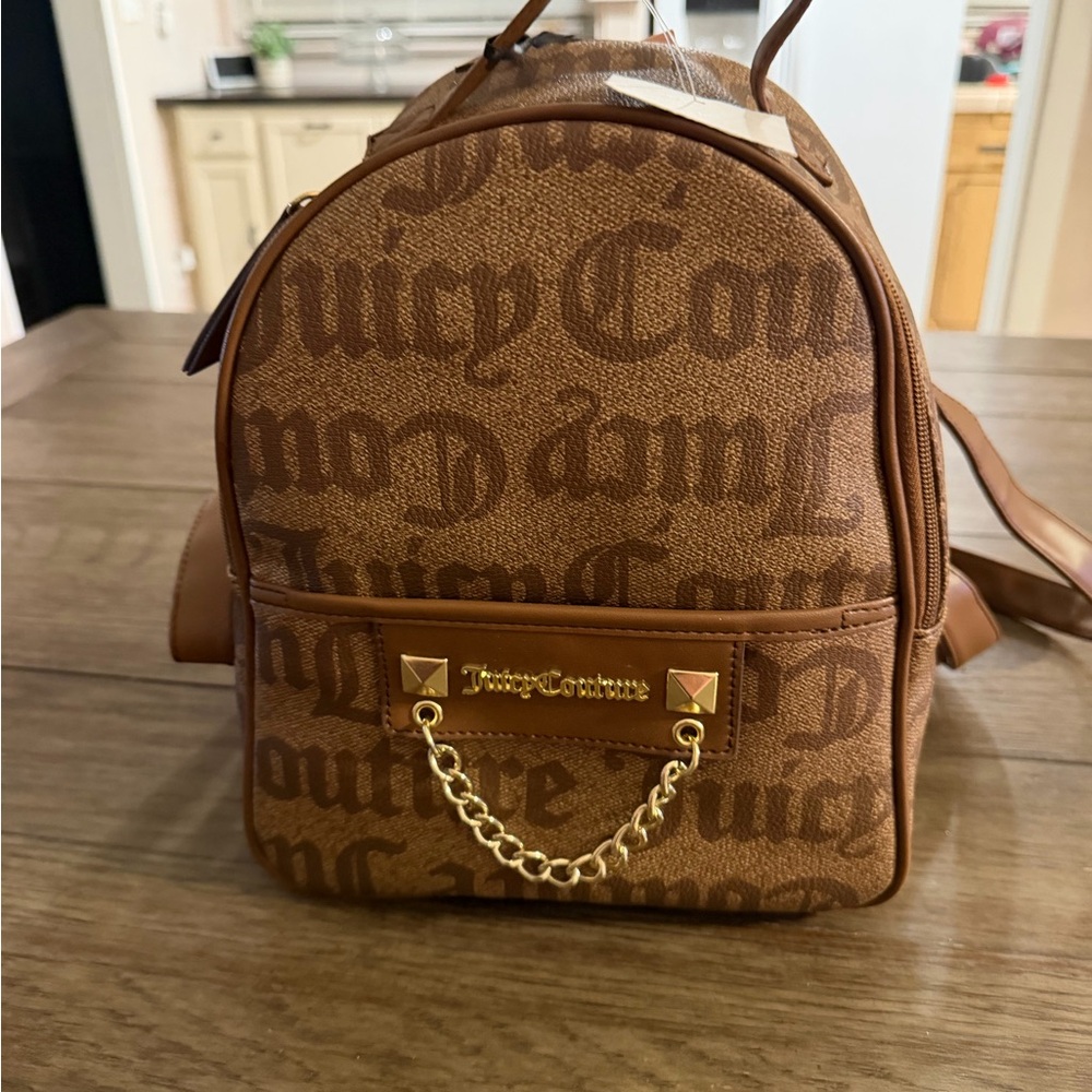 Juicy Couture Hang Around Mini Backpack Chestnut Chino Logo 11JCC5QJC-OGC NEW - Picture 2 of 7